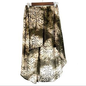 NWOT MOA USA Womens Leopard Print High Low Hem Skirt Size S